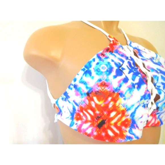 NEW L Space Bikini Top White REVERSIBLE Swimwear Medium M Menwomenstyles - Picture 5 of 10